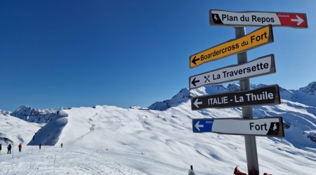 Skiën naar het Fort de la Redoute Ruinée.